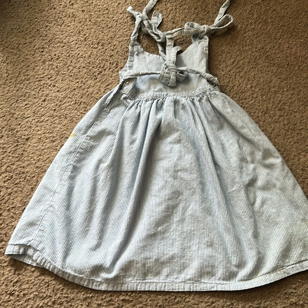 Vintage Guess Kids Striped Blue Dress with Red Logo - Picture 3 of 5